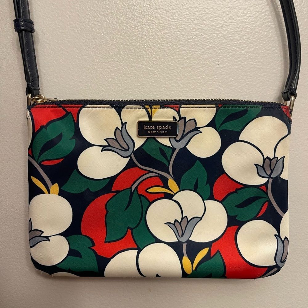 Kate Spade Triple Gusset Dawn Breezy Floral Crossbody Blazer Blue Lightweight